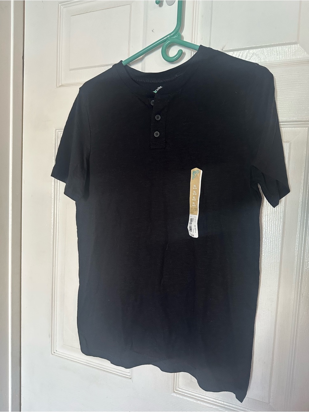 Boy’s Black Short Sleeve Henley Tee - Everyday Essential